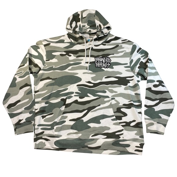 Lane Seven Other - Lane Seven Branded Threads Mens Camo Hoodie 2XL Green White Streetwear